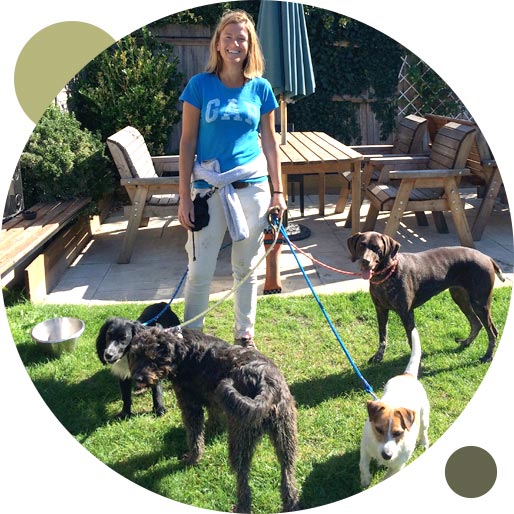 Denise Roots of Outdoor Hounds ready for a group dog walk